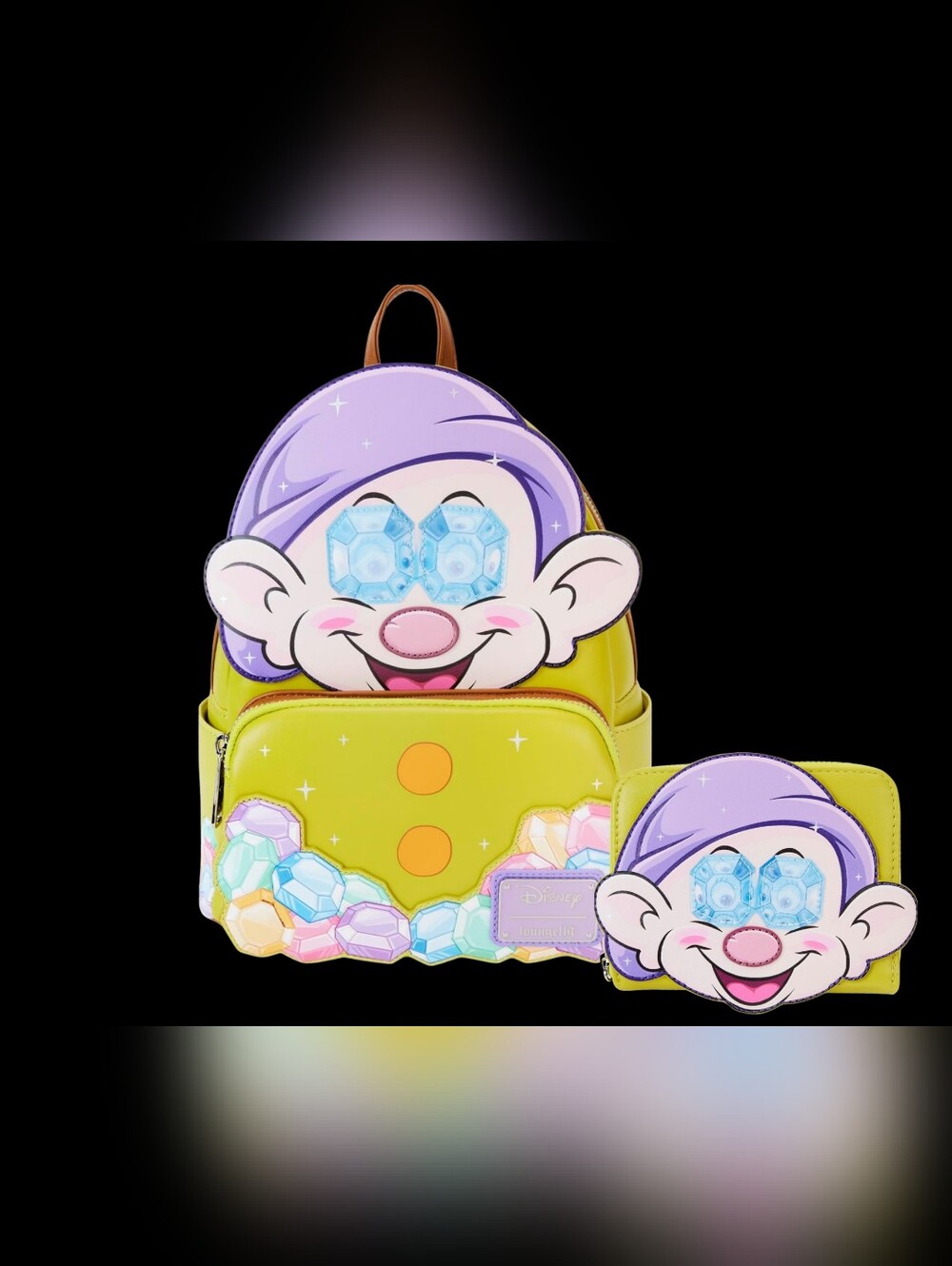 Loungefly Disney Snow White Dopey Diamond Backpack And Wallet Set. Nwt